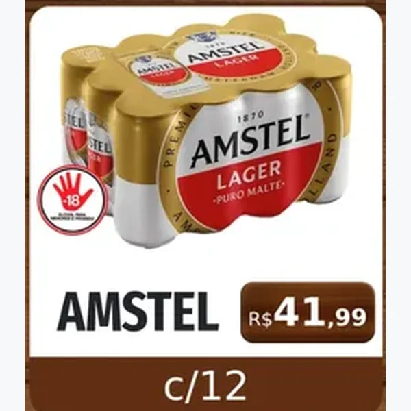 Cerveja Lager Amstel 12 un