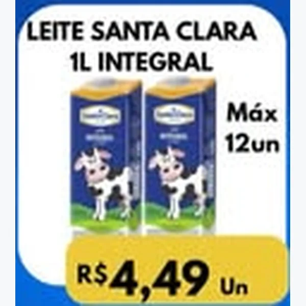 Leite Integral Santa Clara 1 L