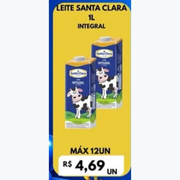 Recorte do encarte de Leite Integral Santa Clara 1 L