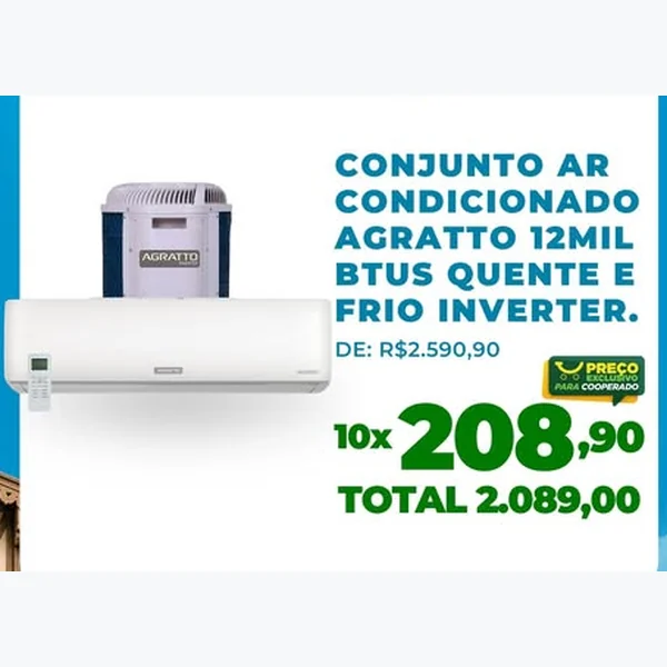 Ar Condicionado Inverter Quente e Frio Agratto 12000 un