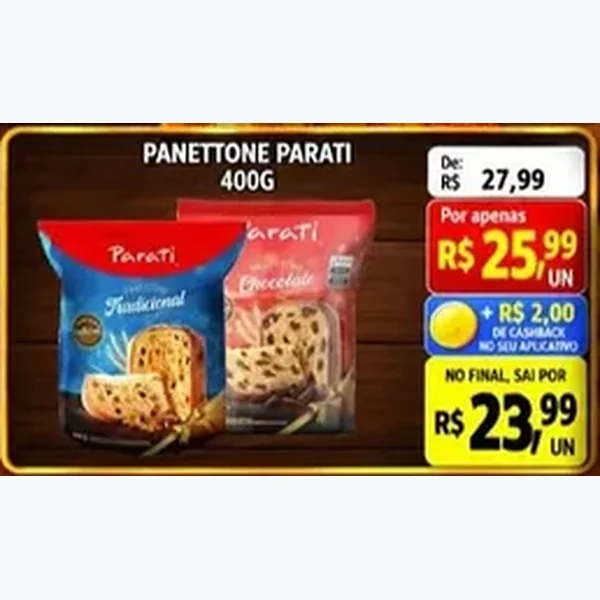 Recorte do encarte de Panettone Parati 400 g