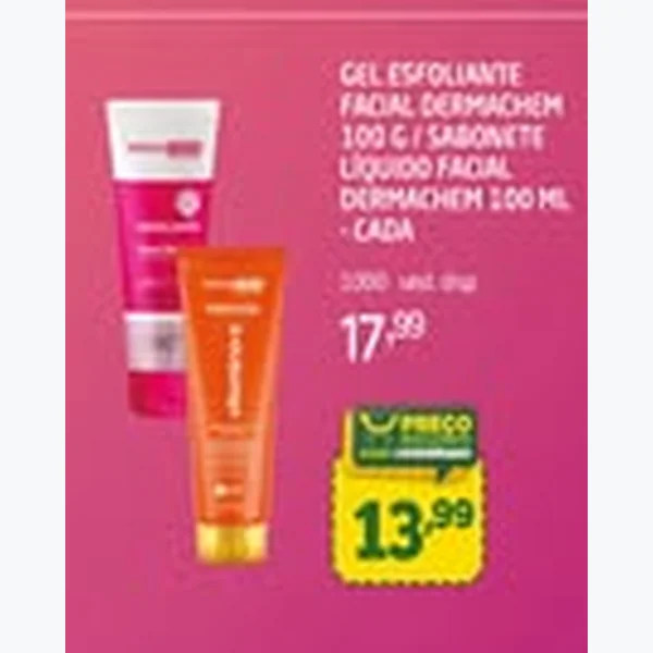 Recorte do encarte de Gel Esfoliante Facial Dermachem 100 g
