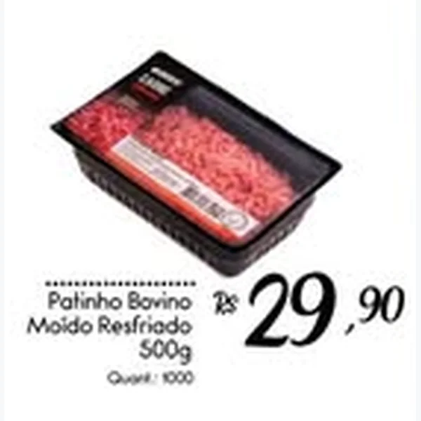 Recorte do encarte de Patinho Bovino Moído Resfriado 500 g