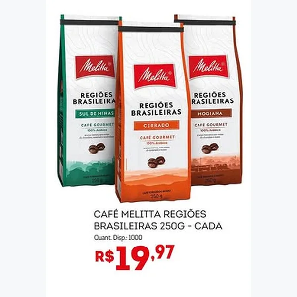 Recorte do encarte de Café Regiões Brasileiras Melitta 250 g