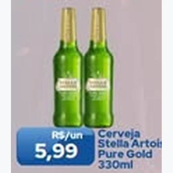 Recorte do encarte de Cerveja Stella Artois Pure Gold 330 ml