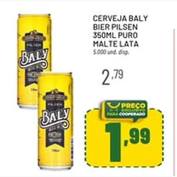 Recorte do encarte de Cerveja Pilsen Baly 350 ml