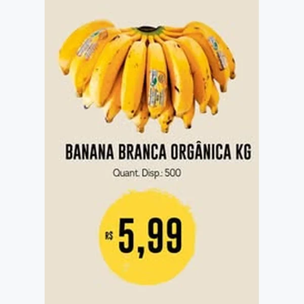 Recorte do encarte de Banana Branca Orgânica