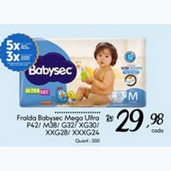 Recorte do encarte de Fralda Mega Ultra Babysec