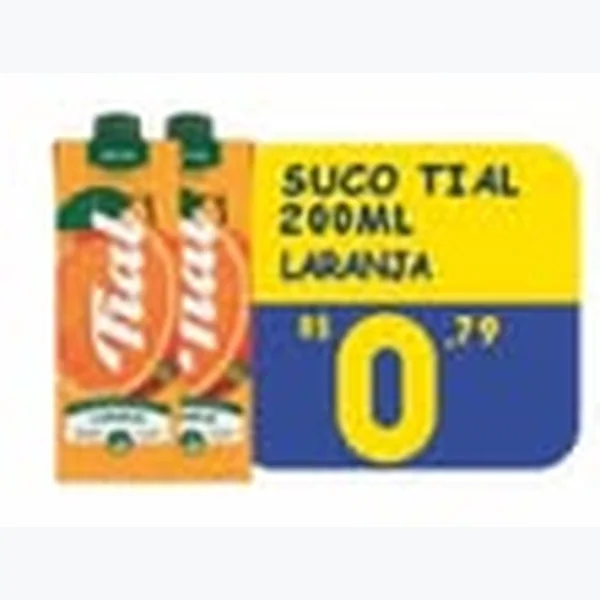 Recorte do encarte de Suco Laranja Tial 200 ml
