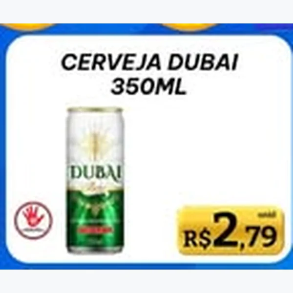 Recorte do encarte de Cerveja Dubai 350 ml