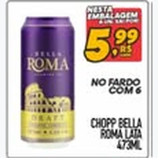 Recorte do encarte de Chopp Bella Roma 473 ml
