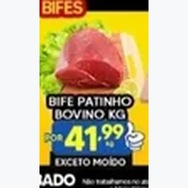 Recorte do encarte de Bife Patinho Bovino