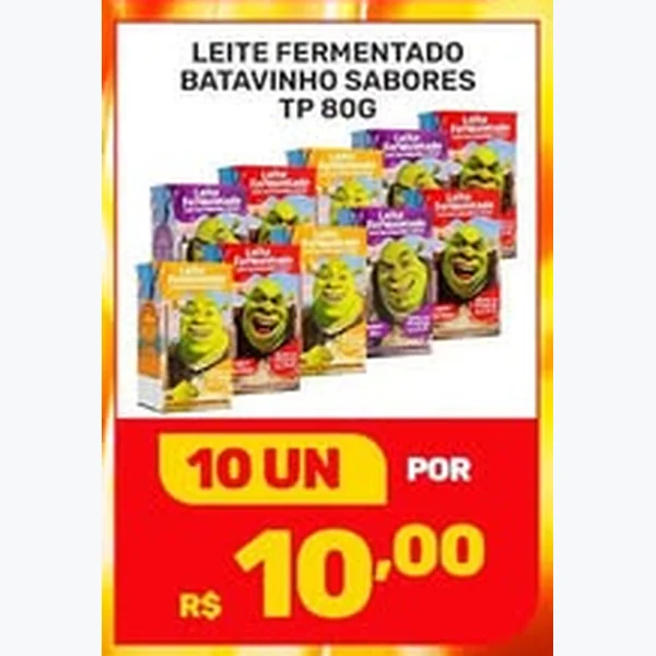 Recorte do encarte de Leite Fermentado Batavinho 80 g
