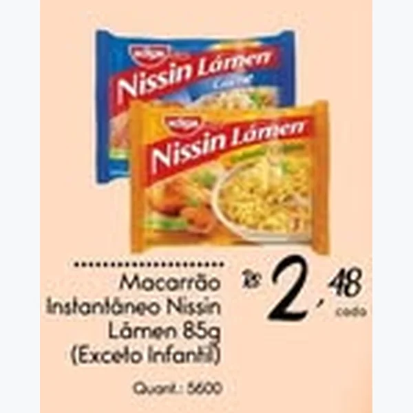 Recorte do encarte de Macarrão Instantâneo Lámen Nissin 85 g