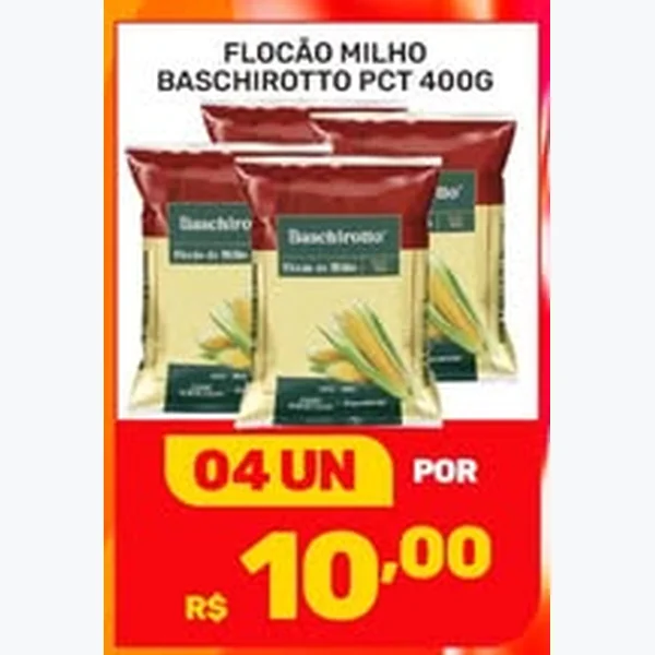 Recorte do encarte de Flocão de Milho Baschirotto 400 g