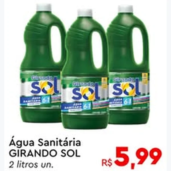 Recorte do encarte de Água Sanitária Girando Sol 2 L