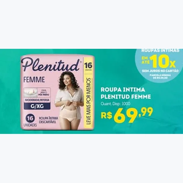 Recorte do encarte de Roupa Íntima Femme Plenitud 16 un