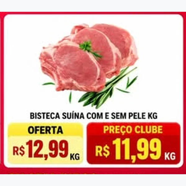 Recorte do encarte de Bisteca Suína com e sem Pele