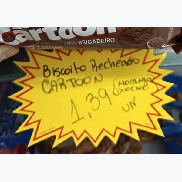 Recorte do encarte de Biscoito Recheado Zoo Cartoon