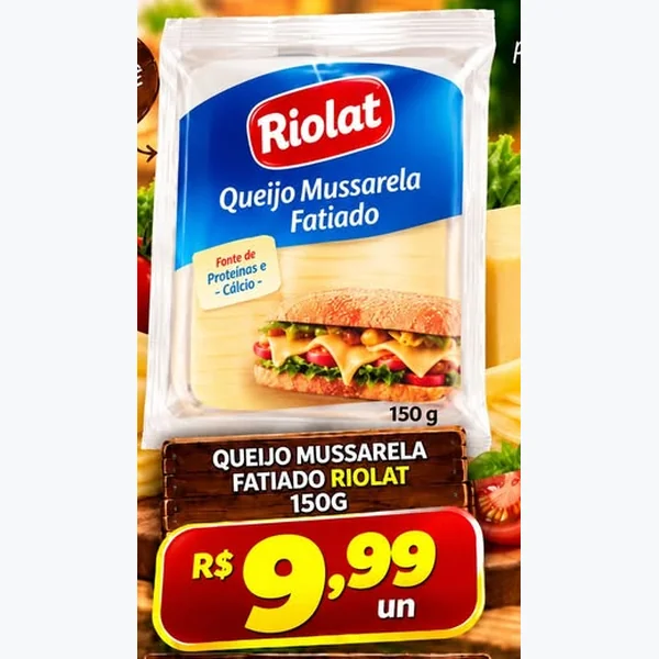 Queijo Mussarela Fatiado Riolat 150 g
