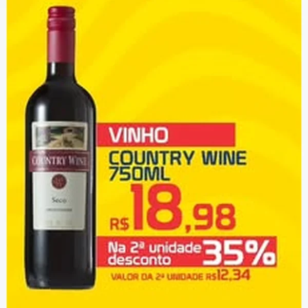 Recorte do encarte de Vinho Seco Country Wine 750 ml
