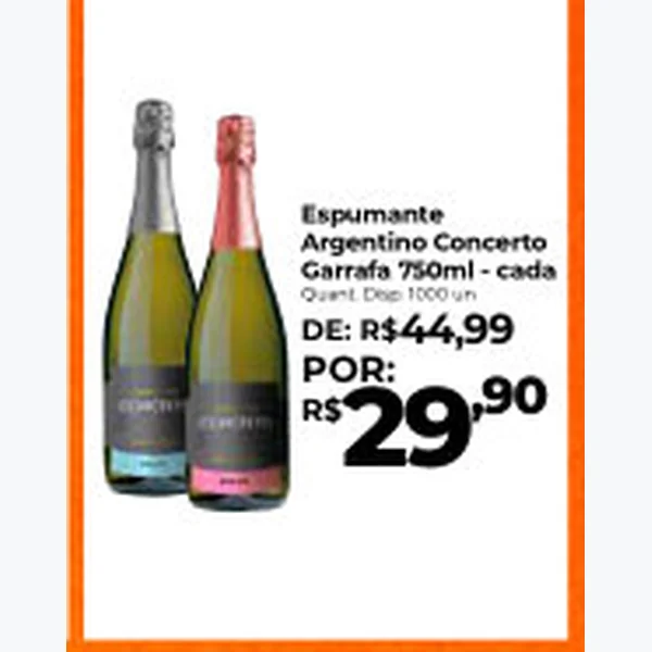 Recorte do encarte de Espumante Argentino Concerto 750 ml