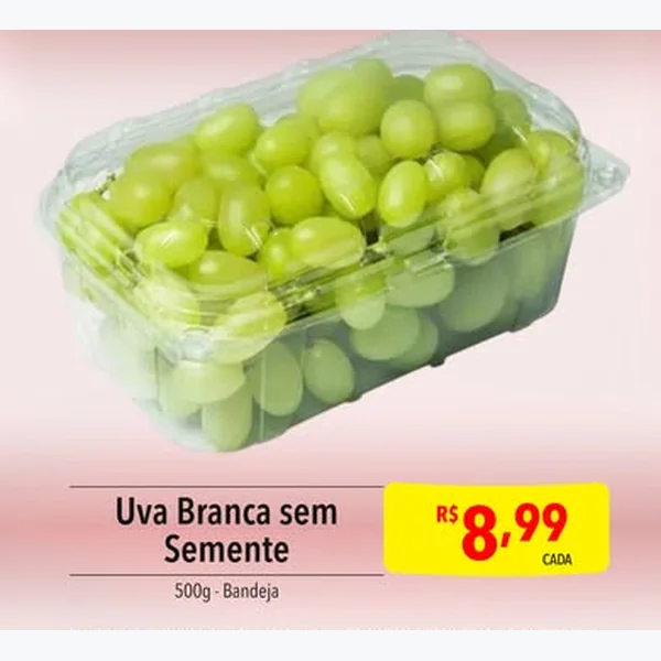 Recorte do encarte de Uva Branca sem Semente 500 g