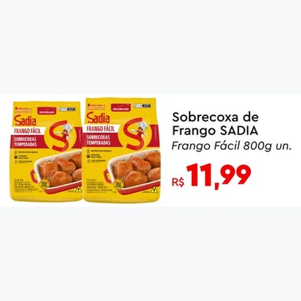 Sobrecoxa de Frango Temperada Sadia 800 g