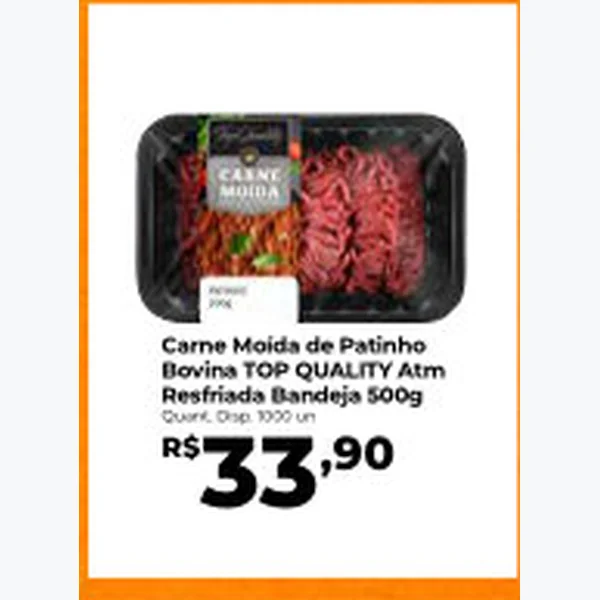 Recorte do encarte de Carne Moída de Patinho Bovino TOP QUALITY ATM 500 g