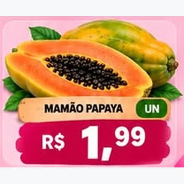 Recorte do encarte de Mamão Papaya
