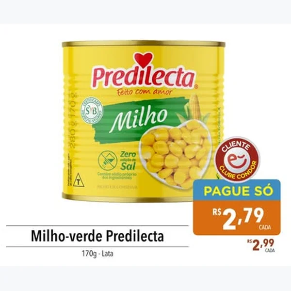 Recorte do encarte de Milho-verde Predilecta 170 g