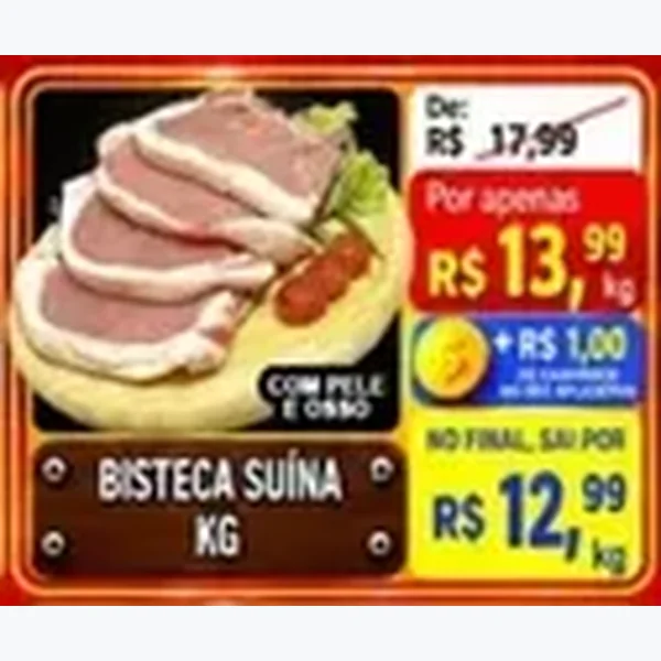 Recorte do encarte de Bisteca Suína