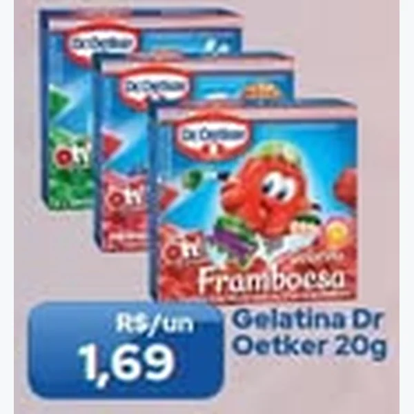 Recorte do encarte de Gelatina Dr. Oetker 20 g