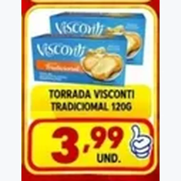 Recorte do encarte de Torrada Tradicional Visconti 120 g