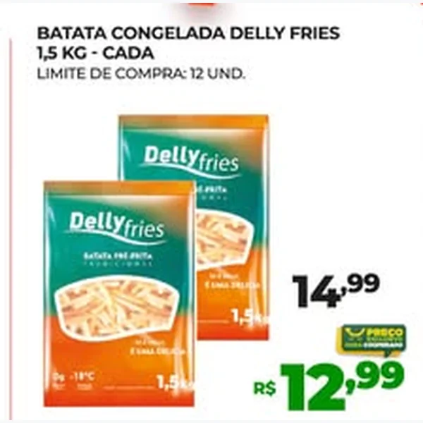 Batata Congelada Delly Fries 1,5 kg