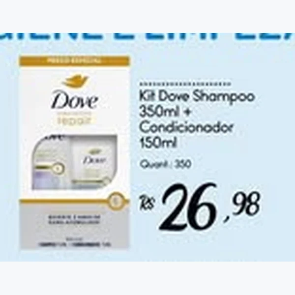 Recorte do encarte de Kit Shampoo e Condicionador Dove