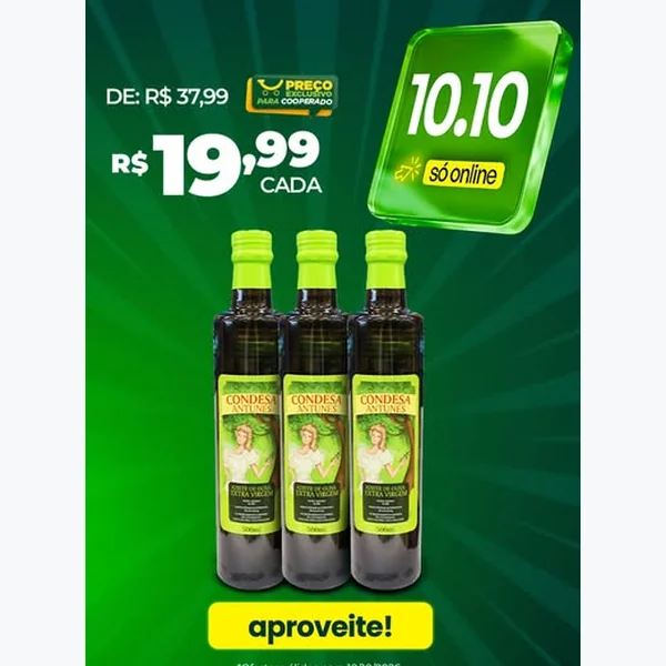 Recorte do encarte de Azeite de Oliva Extra Virgem Condesa Antunes 500 ml