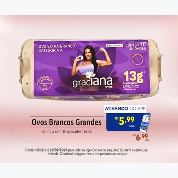Ovos Brancos Grandes Graciana 10 un