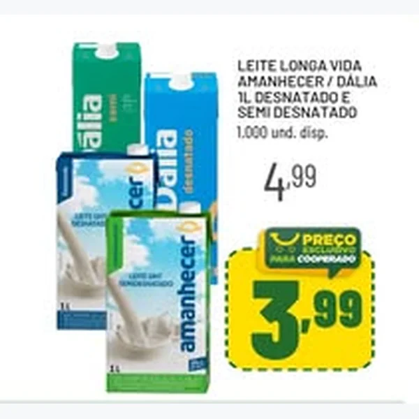 Leite Longa Vida Desnatado Amanhecer 1 L