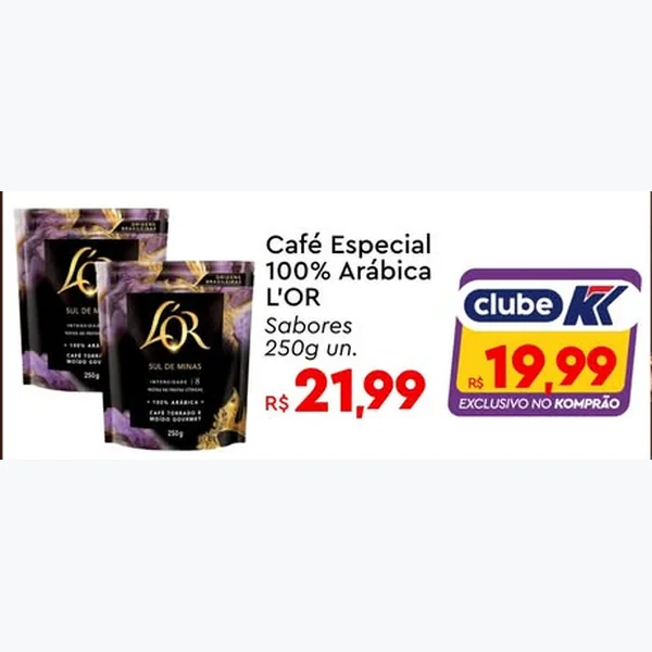 Recorte do encarte de Café Especial 100% Arábica Sabores L'OR 250 g