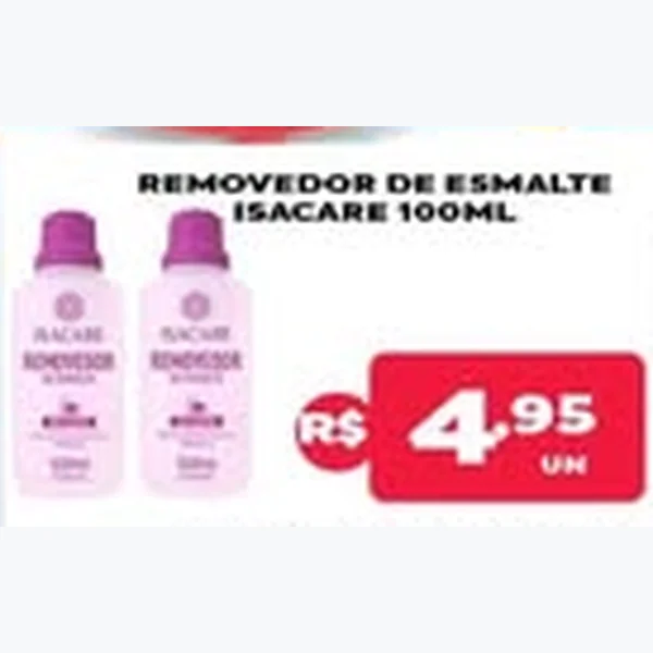 Recorte do encarte de Removedor de Esmalte Isacare 100 ml