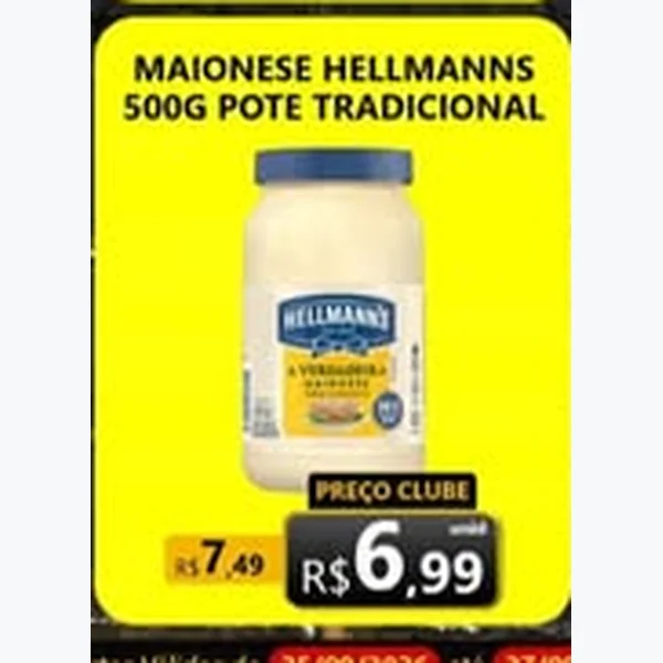 Maionese Tradicional Hellmanns 500 g