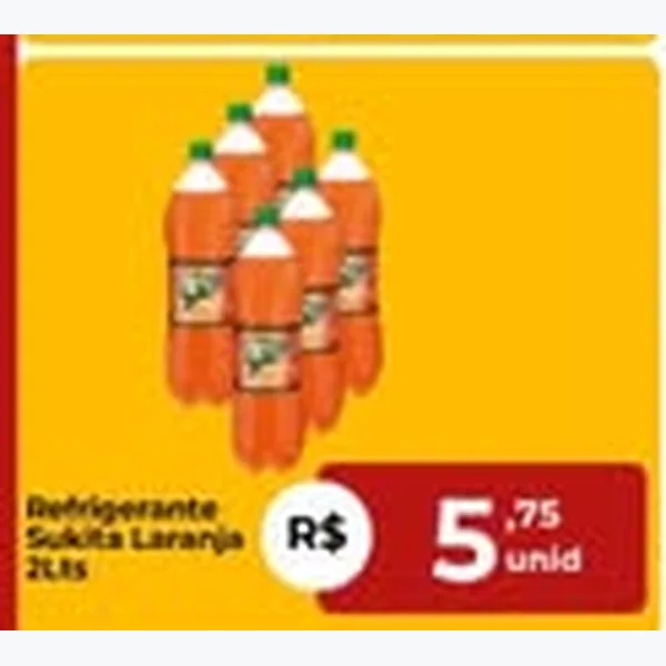 Recorte do encarte de Refrigerante Sukita Laranja 2 L