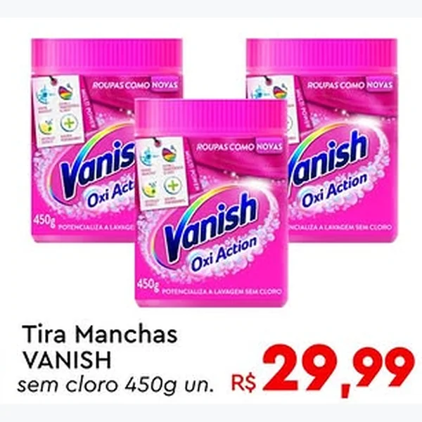 Recorte do encarte de Tira Manchas sem Cloro Vanish 450 g