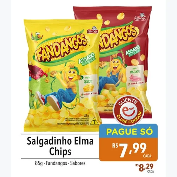 Salgadinho Fandangos Presunto Elma Chips 85 g