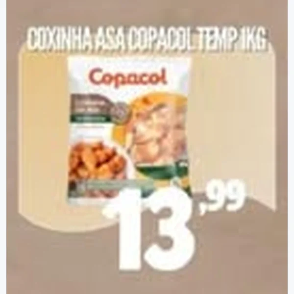 Recorte do encarte de Coxinha da Asa Temperada Copacol