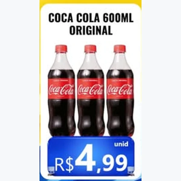 Recorte do encarte de Refrigerante Original Coca Cola 600 ml