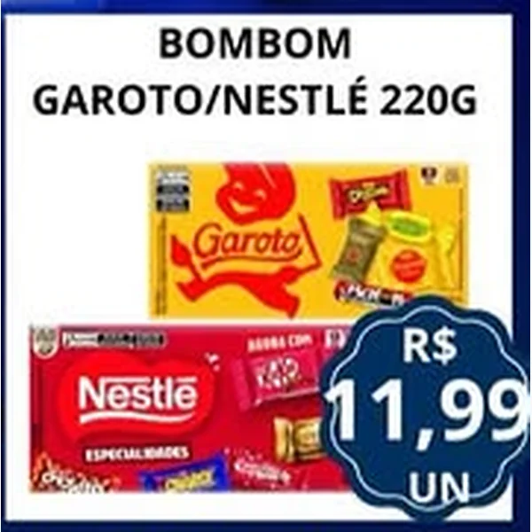 Recorte do encarte de Bombom Garoto/Nestlé