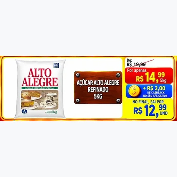 Açúcar Refinado Alto Alegre 5 kg
