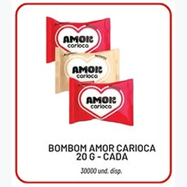 Recorte do encarte de Bombom Amor Carioca 20 g